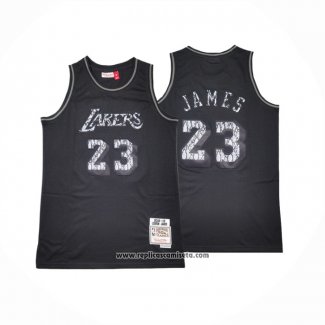Camiseta Los Angeles Lakers LeBron James #23 Swingman Mitchell & Ness 2018-19 Negro