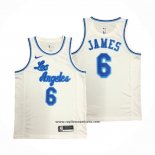 Camiseta Los Angeles Lakers LeBron James #6 Classic 2019-20 Blanco