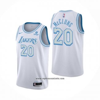 Camiseta Los Angeles Lakers Mac McClung #20 Ciudad 2021-22 Blanco