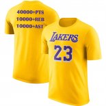 Camiseta Manga Corta Los Angeles Lakers James NO 23 Commemorative Amarillo1