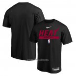Camiseta Manga Corta Miami Heat Practice Performance 2022-23 Negro
