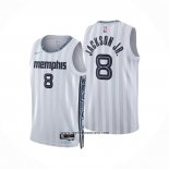 Camiseta Memphis Grizzlies Jackson Jr. NO 8 Ciudad 2025-26 Blanco