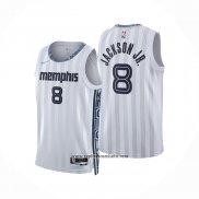 Camiseta Memphis Grizzlies Jackson Jr. NO 8 Ciudad 2025-26 Blanco