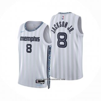 Camiseta Memphis Grizzlies Jackson Jr. NO 8 Ciudad 2025-26 Blanco