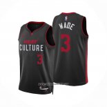 Camiseta Miami Heat Dwyane Wade #3 Ciudad 2023-24 Negro