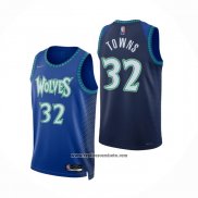 Camiseta Minnesota Timberwolves Anthony Towns #32 Ciudad 2021-22 Azul