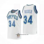 Camiseta Minnesota Timberwolves Isaiah Rider #34 Mitchell & Ness 1995-96 Blanco