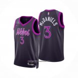 Camiseta Minnesota Timberwolves Jaden McDaniels NO 3 Ciudad 2025-26 Negro