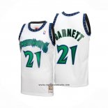 Camiseta Minnesota Timberwolves Kevin Garnett #21 Mitchell & Ness 1997-98 Blanco