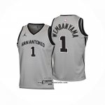 Camiseta Nino San Antonio Spurs Victor Wembanyama NO 1 Statement 2025-26 Gris