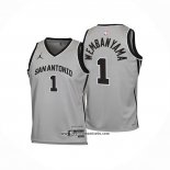 Camiseta Nino San Antonio Spurs Victor Wembanyama NO 1 Statement 2025-26 Gris
