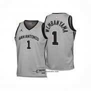 Camiseta Nino San Antonio Spurs Victor Wembanyama NO 1 Statement 2025-26 Gris
