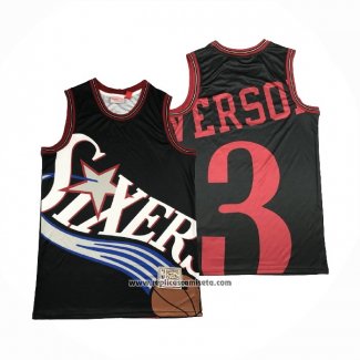 Camiseta Philadelphia 76ers Allen Iverson #3 Mitchell & Ness Big Face Negro