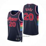 Camiseta Philadelphia 76ers Georges Niang #20 Ciudad 2021-22 Azul