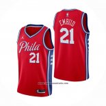 Camiseta Philadelphia 76ers Joel Embiid #21 Statement 2020-21 Rojo