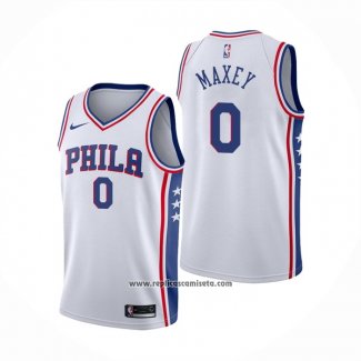 Camiseta Philadelphia 76ers Tyrese Maxey #0 Association 2020-21 Blanco