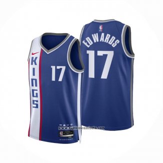 Camiseta Sacramento Kings Kessler Edwards #17 Ciudad 2023 24 Azul