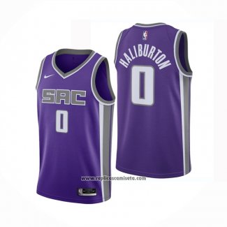 Camiseta Sacramento Kings Tyrese Haliburton #0 Icon 2020-21 Negro