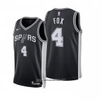 Camiseta San Antonio Spurs DeAaron Fox NO 4 Icon 2024-25 Negro