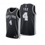 Camiseta San Antonio Spurs DeAaron Fox NO 4 Icon 2024-25 Negro
