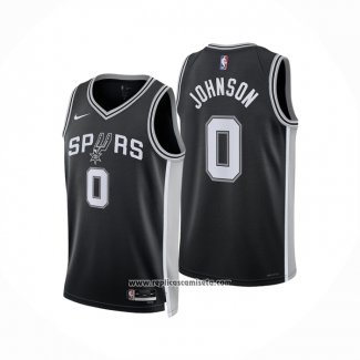 Camiseta San Antonio Spurs Keldon Johnson NO 0 Icon 2025-26 Negro