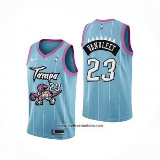 Camiseta Toronto Raptors Fred Vanvleet #23 Ciudad 2020-21 Rosa Azul