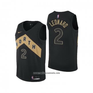 Camiseta Toronto Raptors Kawhi Leonard #2 Ciudad 2018 Negro