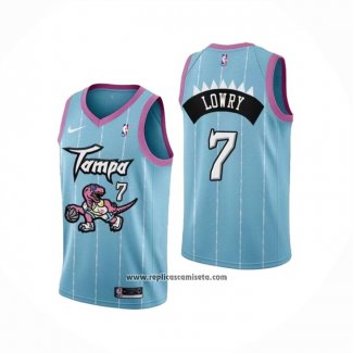 Camiseta Toronto Raptors Kyle Lowry #7 Ciudad 2020-21 Rosa Azul