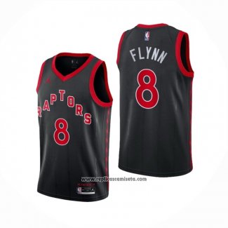 Camiseta Toronto Raptors Malachi Flynn #8 Statement 2020-21 Negro