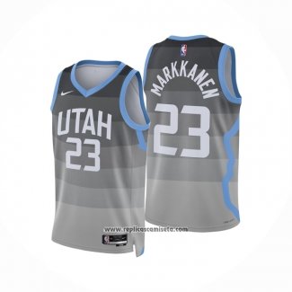 Camiseta Utah Jazz Lauri Markkanen NO 23 Ciudad 2025-26 Gris