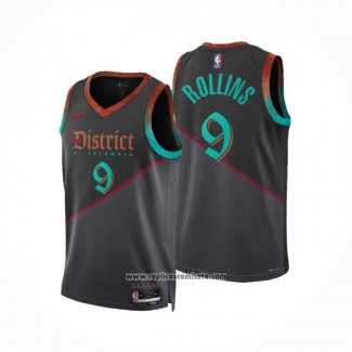 Camiseta Washington Wizards Ryan Rollins #9 Ciudad 2023-24 Negro