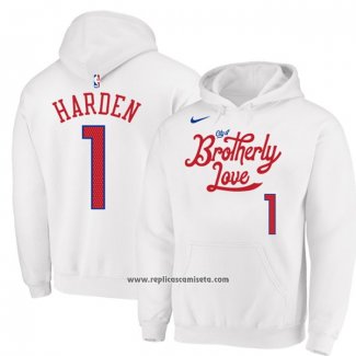 Sudaderas con Capucha Philadelphia 76ers James Harden Ciudad 2022-23 Blanco