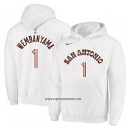 Sudaderas con Capucha San Antonio Spurs Victor Wembanyama Ciudad 2023-24 Blanco