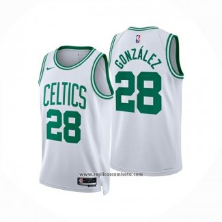 Camiseta Boston Celtics Hugo Gonzalez NO 28 Association 2025-26 Blanco
