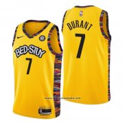 Camiseta Brooklyn Nets Kevin Durant #7 Ciudad 2020-21 Amarillo