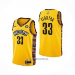 Camiseta Brooklyn Nets Nicolas #33 Claxton Ciudad 2020-21 Amarillo