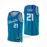 Camiseta Charlotte Hornets JT Thor #21 Ciudad 2021-22 Azul