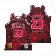 Camiseta Chicago Bulls Michael Jordan #23 Mitchell & Ness Hebru Brantley Negro