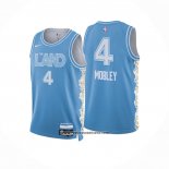Camiseta Cleveland Cavaliers Evan Mobley #4 Ciudad 2024-25 Azul