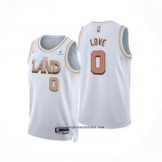 Camiseta Cleveland Cavaliers Kevin Love #0 Ciudad 2022-23 Blanco