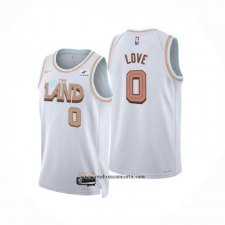 Camiseta Cleveland Cavaliers Kevin Love #0 Ciudad 2022-23 Blanco
