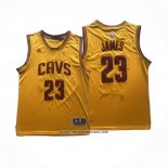 Camiseta Cleveland Cavaliers LeBron James #23 Retro Amarillo