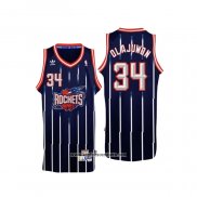 Camiseta Houston Rockets Hakeem Olajuwon #34 Retro Azul