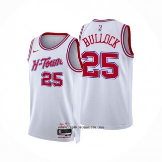 Camiseta Houston Rockets Reggie Bullock #25 Ciudad 2023-24 Blanco