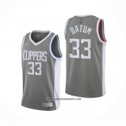 Camiseta Los Angeles Clippers Nicolas Batum #33 Earned 2020-21 Gris