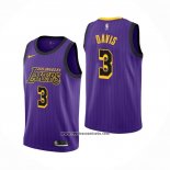 Camiseta Los Angeles Lakers Anthony Davis #3 Ciudad 2019 Violeta