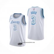 Camiseta Los Angeles Lakers Anthony Davis #3 Ciudad 2020-21 Blanco