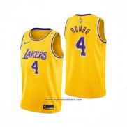 Camiseta Los Angeles Lakers Rajon Rondo #4 Icon Amarillo