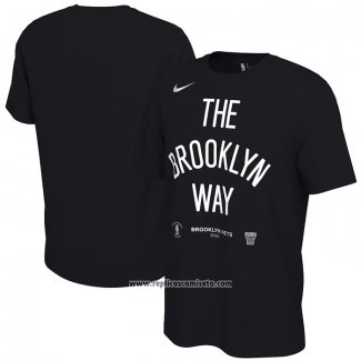 Camiseta Manga Corta Brooklyn Nets 2023 NBA Playoffs Mantra Negro