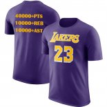 Camiseta Manga Corta Los Angeles Lakers James NO 23 Commemorative Violeta1
